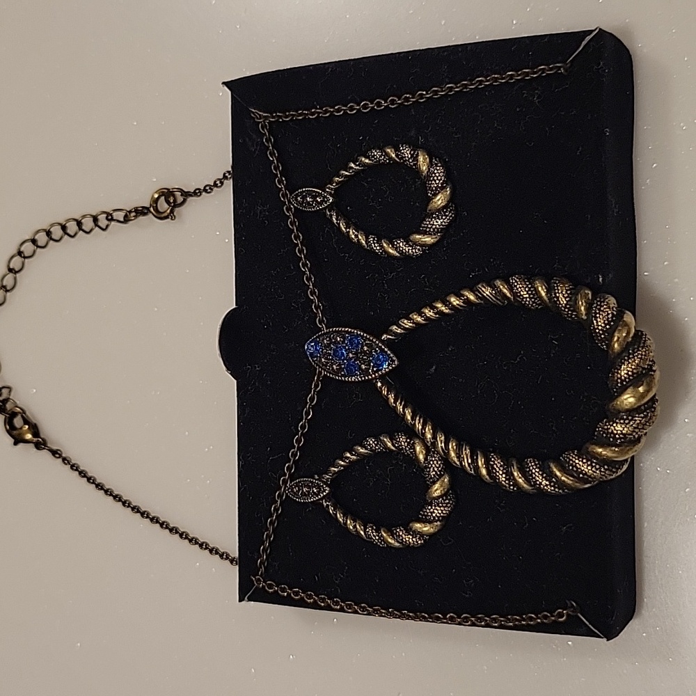 New Elegant Gold/Bronze Like and Blue Fashion Jewelry Set